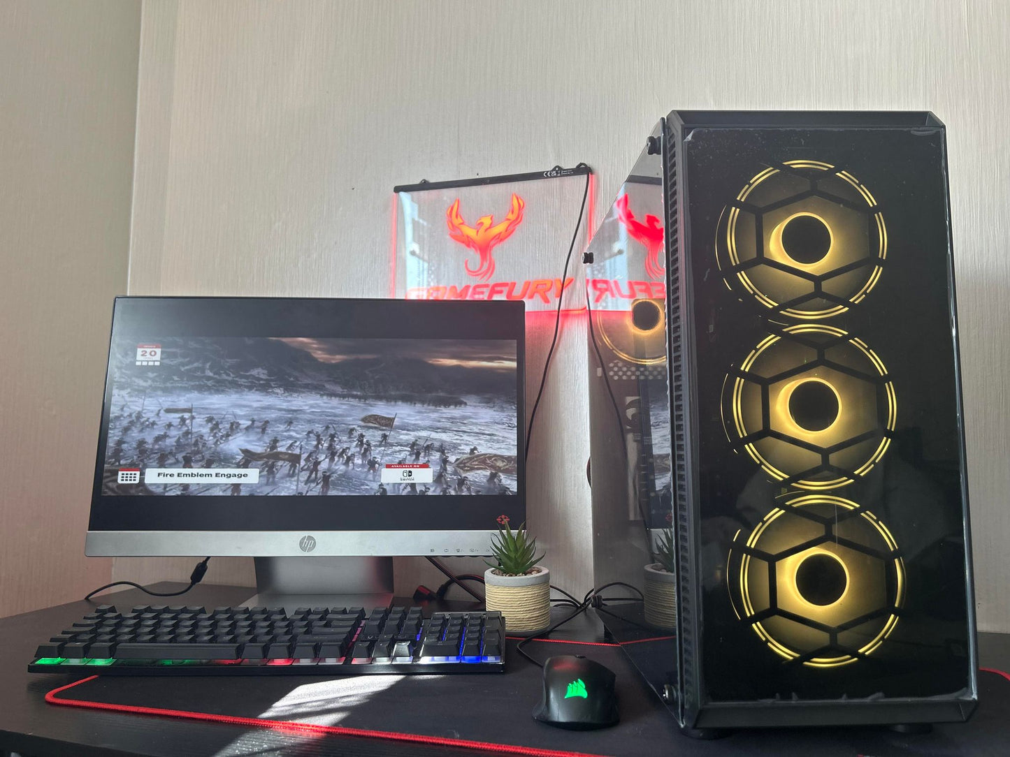 GameFury ™ Gaming Pc Bundle ,AMD Ryzen 7 3800X /RTX 4060 8GB / 32GB DDR4 Ram/1TB SSD+ 2TB HHD Windows 11 Pro