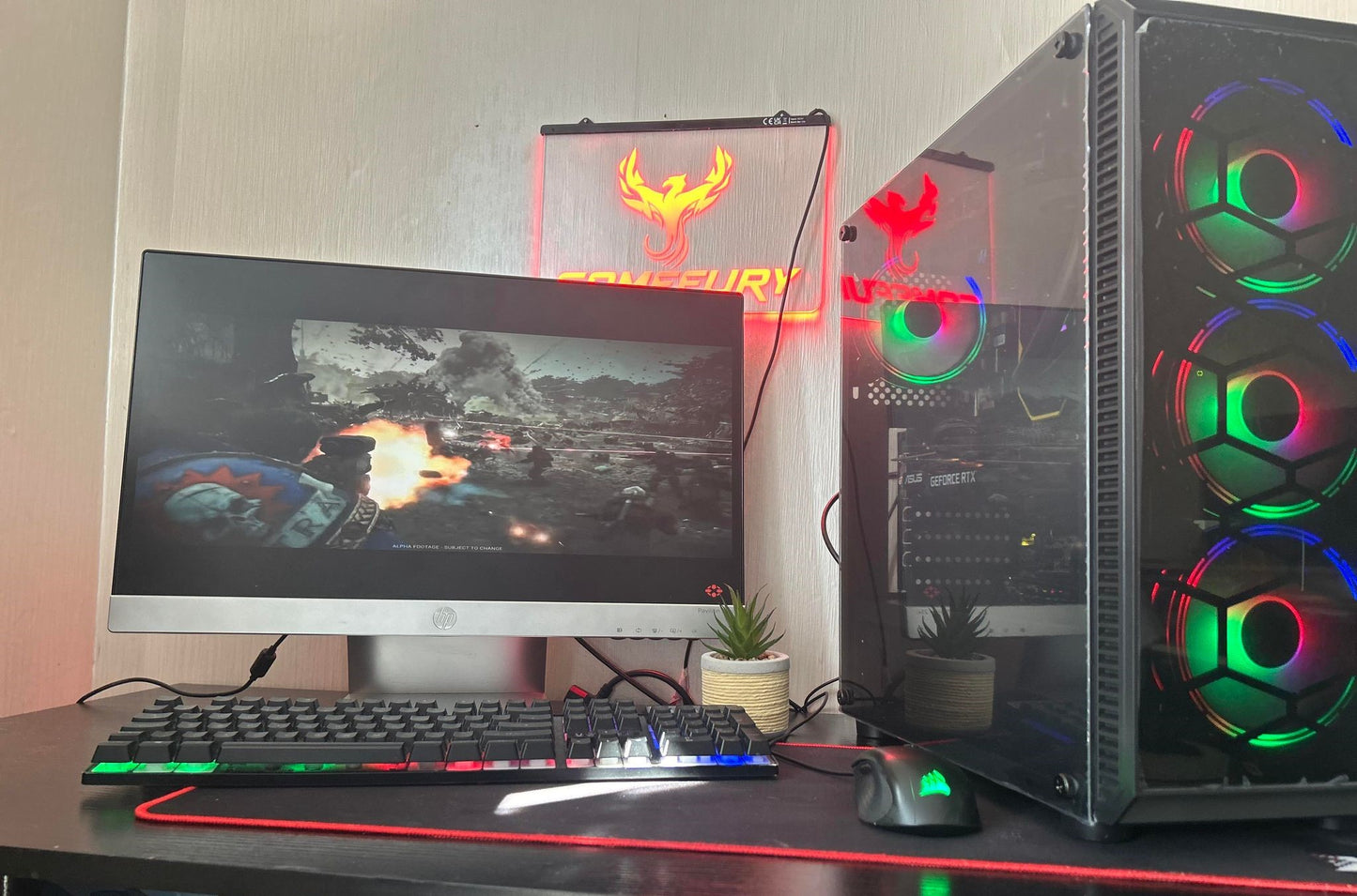 GameFury ™ Gaming Pc Bundle ,AMD Ryzen 7 3800X /RTX 4060 8GB / 32GB DDR4 Ram/1TB SSD+ 2TB HHD Windows 11 Pro