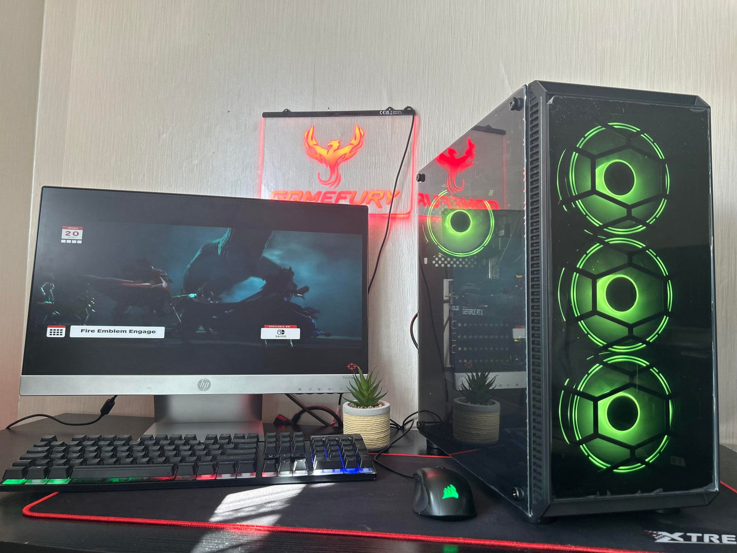 GameFury ™ Gaming Pc Bundle ,AMD Ryzen 7 3800X /RTX 4060 8GB / 32GB DDR4 Ram/1TB SSD+ 2TB HHD Windows 11 Pro