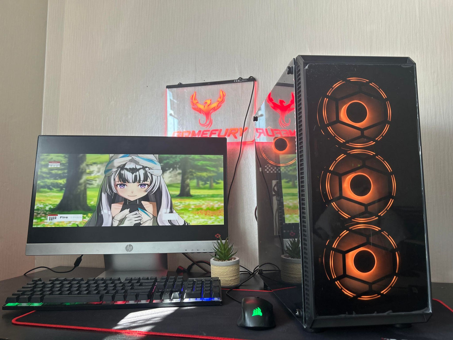 GameFury ™ Gaming Pc Bundle ,AMD Ryzen 7 3800X /RTX 4060 8GB / 32GB DDR4 Ram/1TB SSD+ 2TB HHD Windows 11 Pro