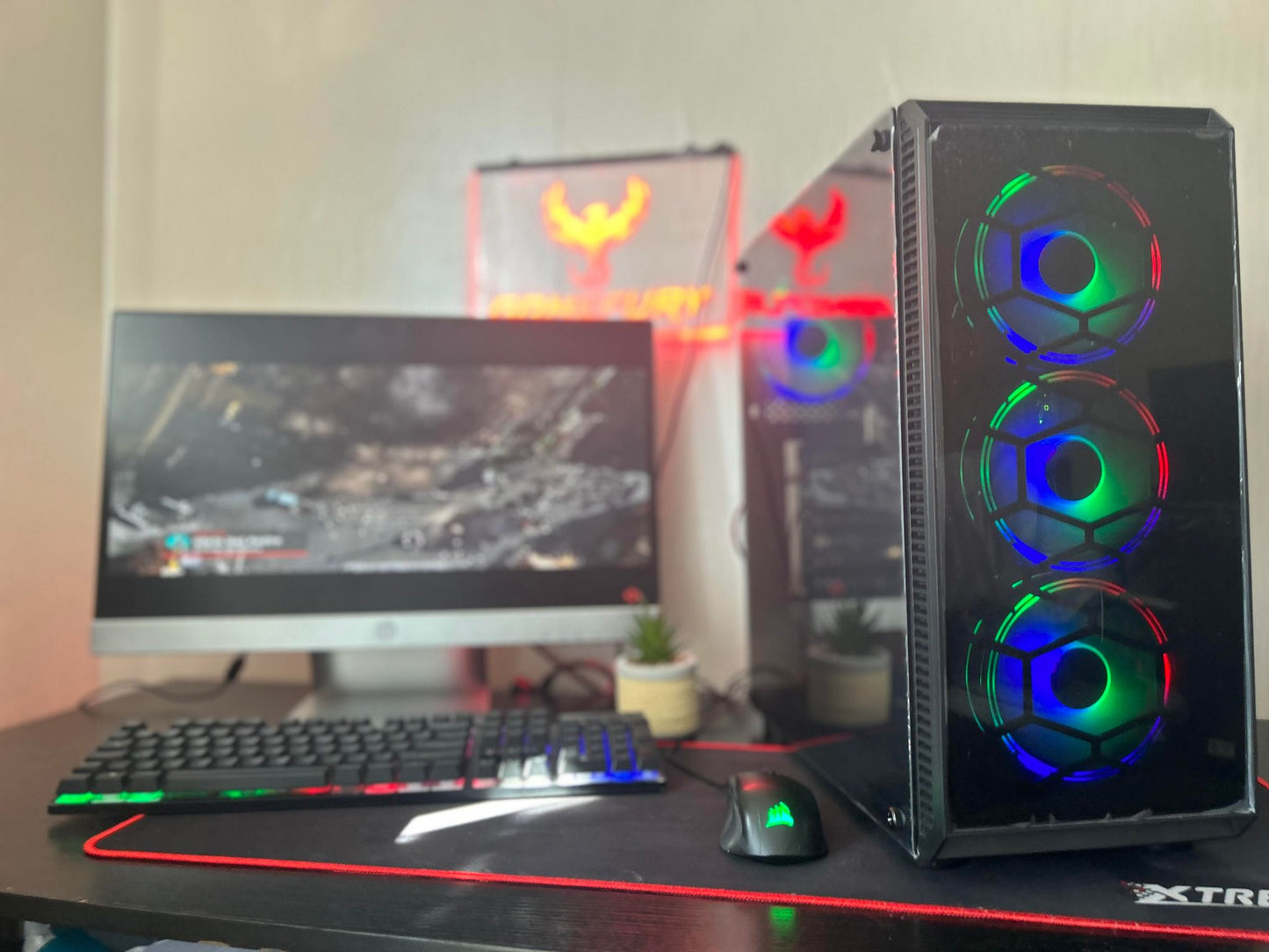 GameFury ™ Gaming Pc Bundle ,AMD Ryzen 7 3800X /RTX 4060 8GB / 32GB DDR4 Ram/1TB SSD+ 2TB HHD Windows 11 Pro