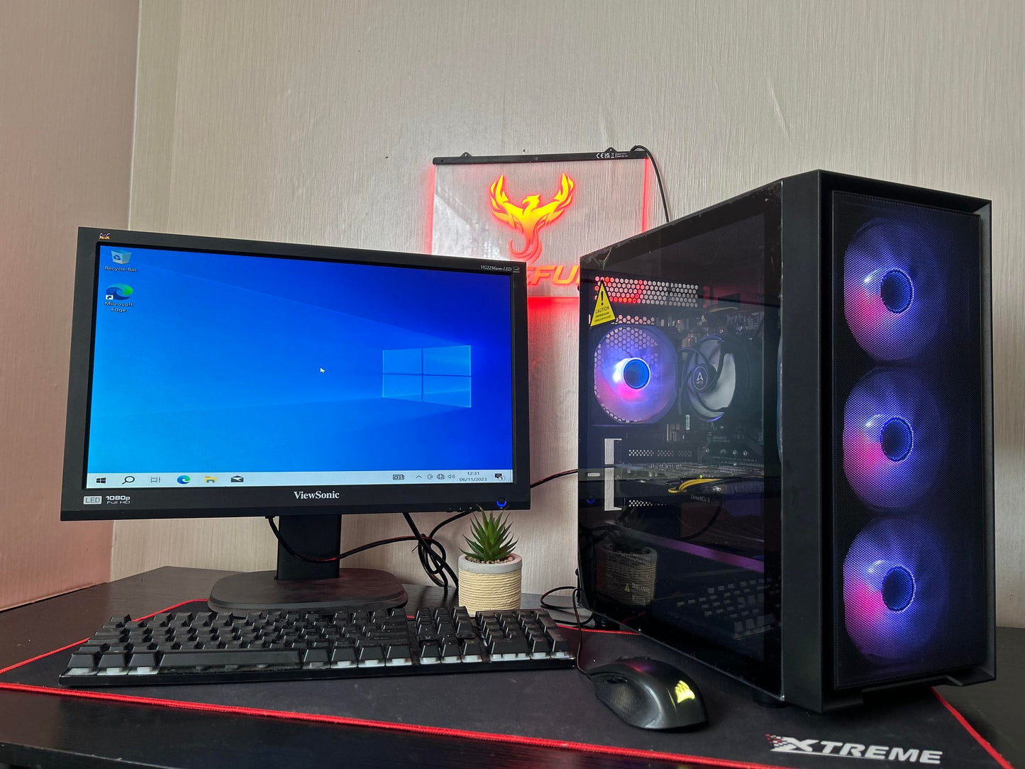 GameFury-Gaming Pc Bundle-Amd Ryzen 5 5500 ,RTX 2070 8GB,16GB Ram,256GB SSD+1TB HHD Win 11