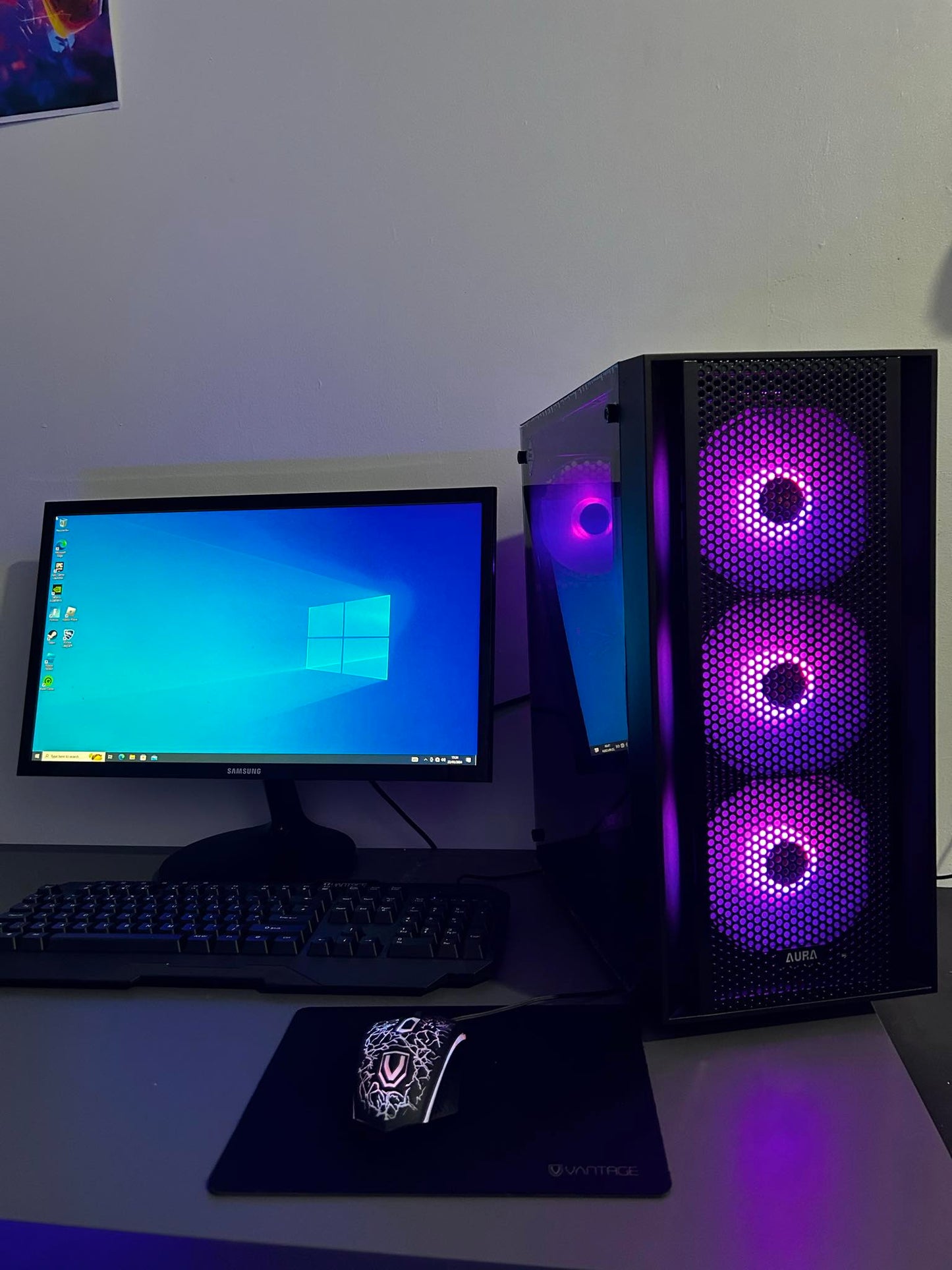 GameFury-Gaming Pc Bundle - Intel i7 7700 , GTX 1650 4GB ,16GB DDR4 Ram, 120GB SSD +1TB HHD Win 10