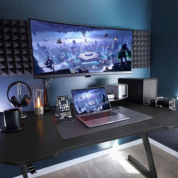 GameFury-Homall Whole Board Gaming Desk 80 x 60 cm PC Computer Desk Z Shaped Computer Table PC Gaming Table Gamer Desk