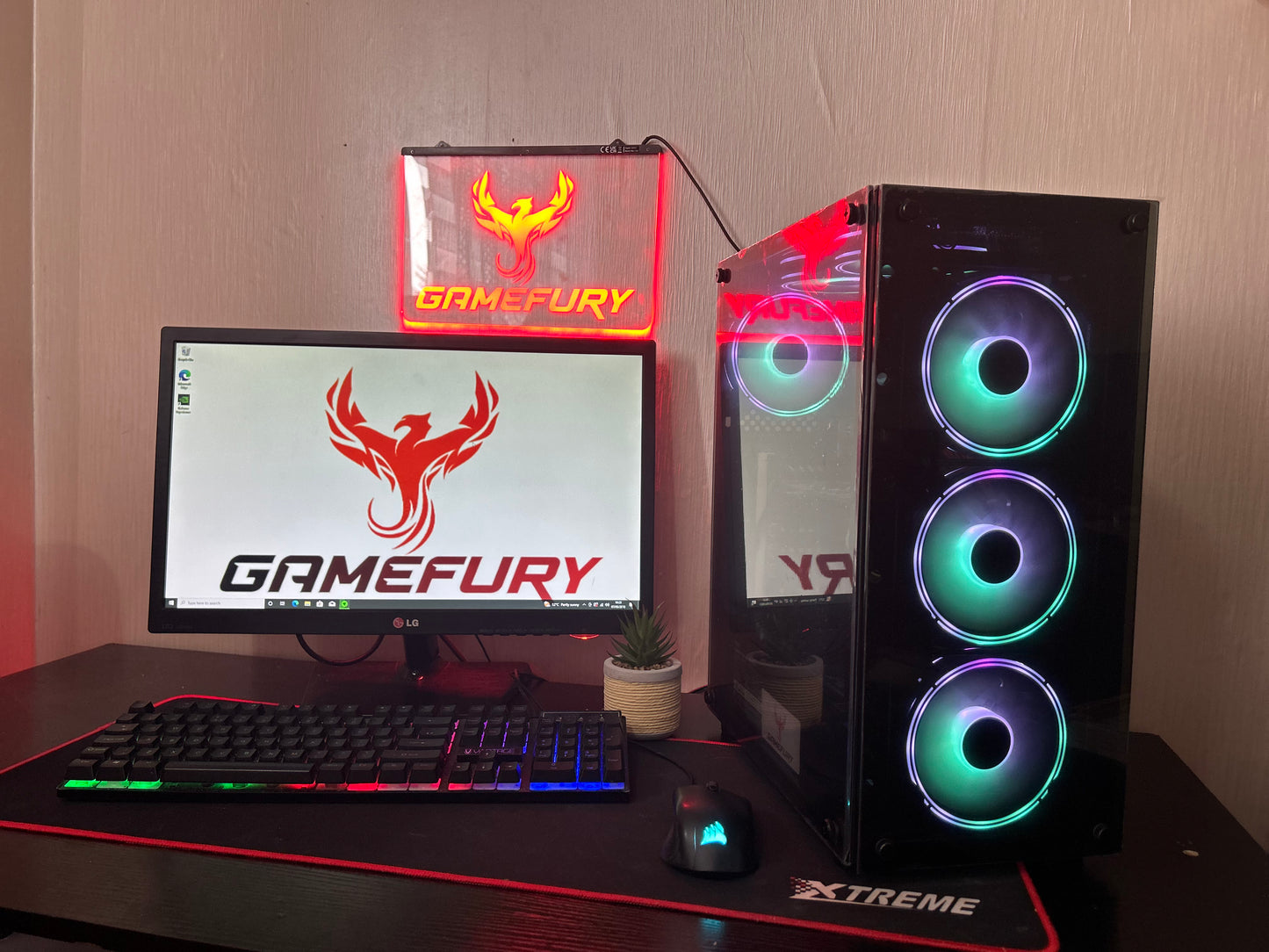 Fast Gaming Pc Bundle , Ryzen 7 3700X , RTX 2060 6GB , 16GB Ram, 240GB SSD+1TB HHD Win11