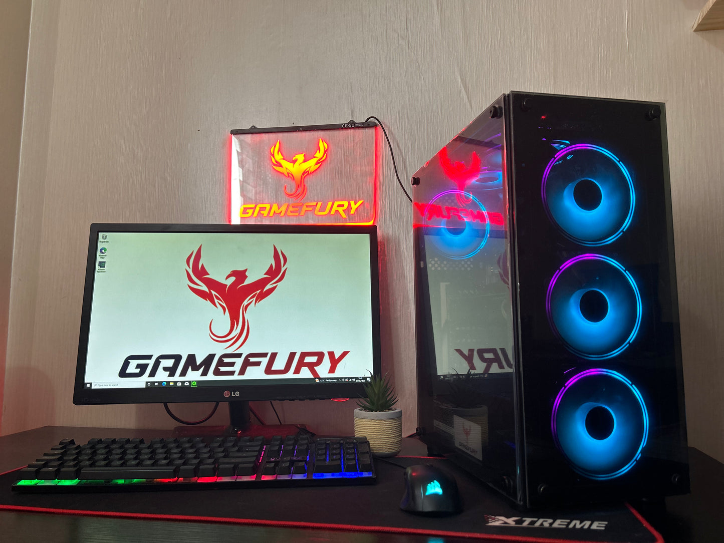 Fast Gaming Pc Bundle , Ryzen 7 3700X , RTX 2060 6GB , 16GB Ram, 240GB SSD+1TB HHD Win11