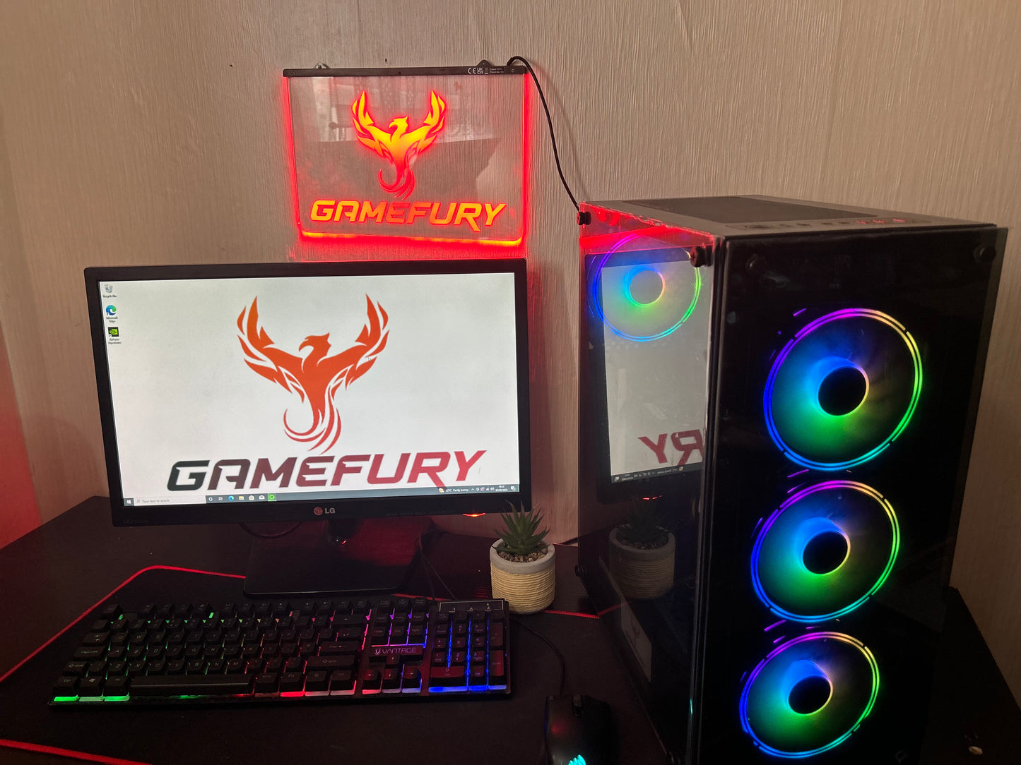 Fast Gaming Pc Bundle , Ryzen 7 3700X , RTX 2060 6GB , 16GB Ram, 240GB SSD+1TB HHD Win11