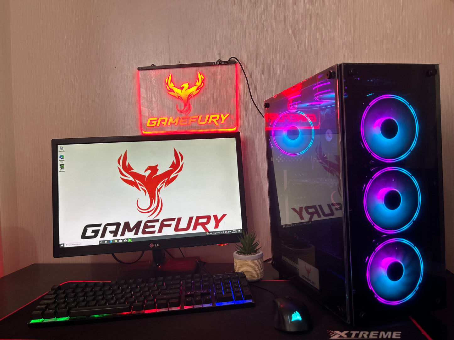 Fast Gaming Pc Bundle , Ryzen 7 3700X , RTX 2060 6GB , 16GB Ram, 240GB SSD+1TB HHD Win11