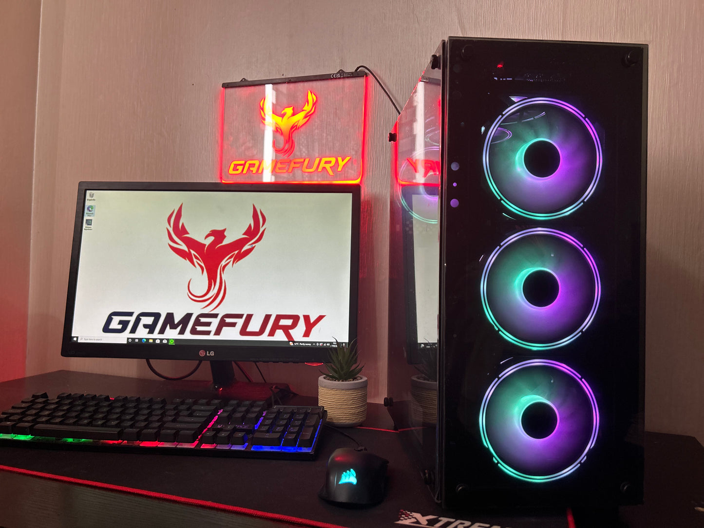 Fast Gaming Pc Bundle , Ryzen 7 3700X , RTX 2060 6GB , 16GB Ram, 240GB SSD+1TB HHD Win11