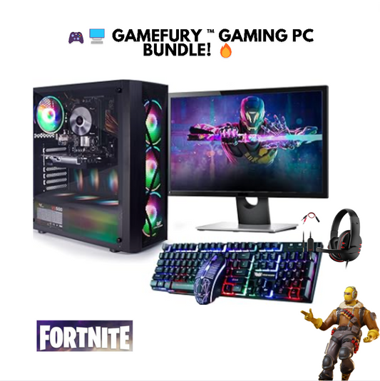 GameFury-Gaming PC Bundle 24” Set : Intel Core i7-16GB Ram, GTX 1050Ti 4GB ,256GB SSD+1TB HDD, Windows 10