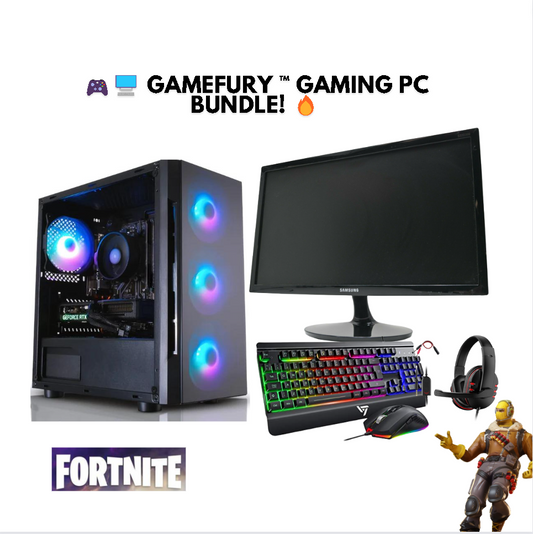 GameFury-Gaming PC Bundle - AMD Ryzen 5 3600 3.6Ghz , RTX 2060 6GB, 16GB RAM, 250GB SSD +1TB HHD, 600W  PSU, Wi-Fi, Windows 11