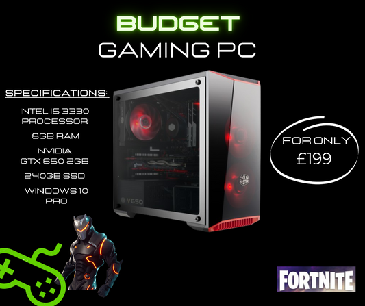 GameFury-Budget Gaming Pc- Intel i5 3330 3.2Ghz, GTX 650 Ti 2GB, 8GB Ram, 240GB SSD , Windows 10 Pro