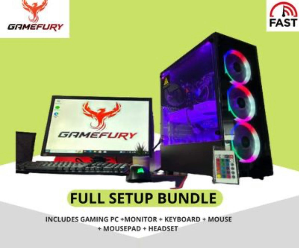 Fast Gaming Pc Bundle with Monitor, Intel i7 3770 , GTX 1060 3GB , 8GB Ram, 240GB SSD+1TB HHD Win10