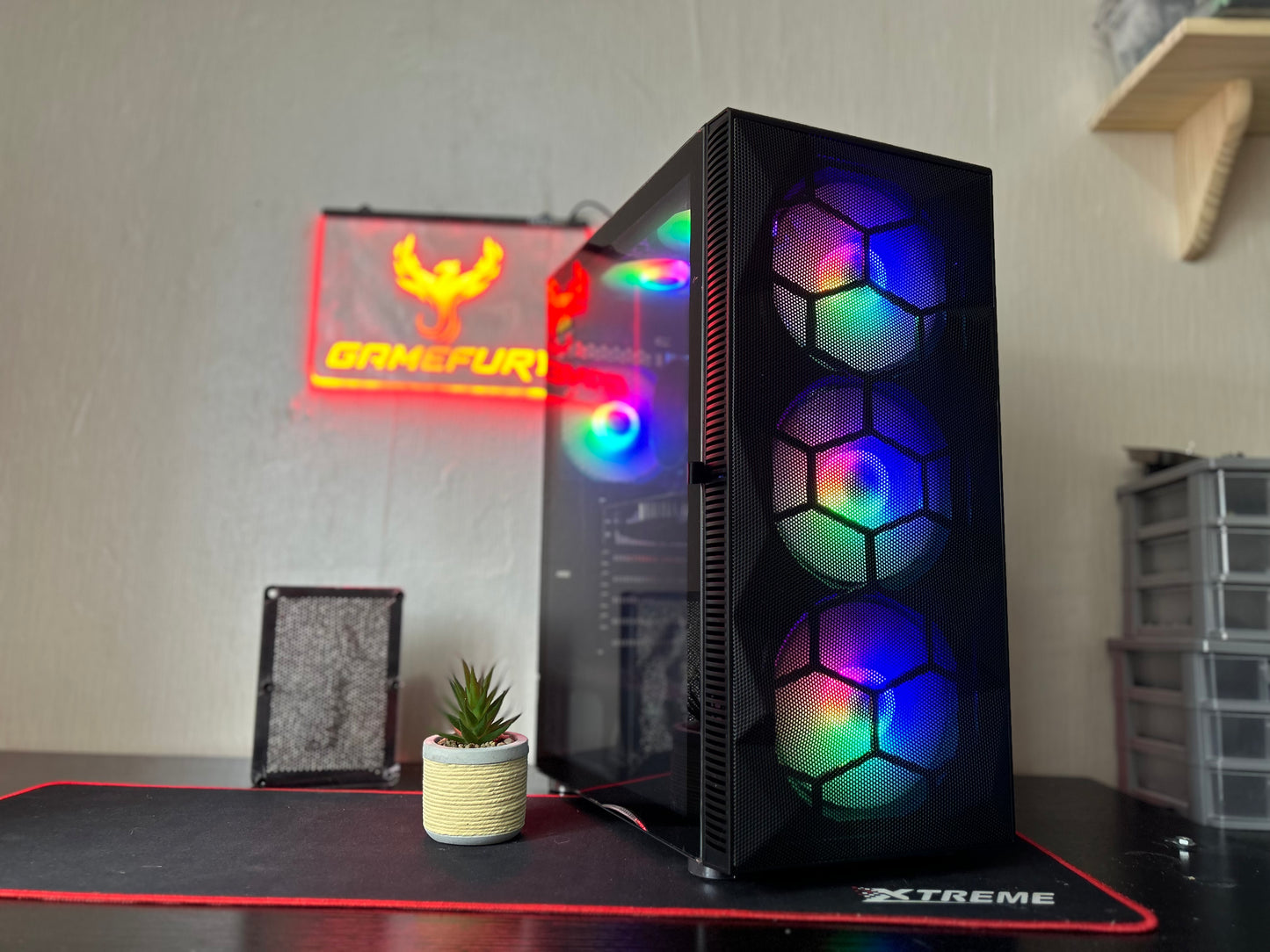 GameFury - Gaming Pc , Ryzen 7 3800X, RTX 2060 8GB  ,16GB Ram , 240GB SSD+1TB Windows 11 Pro